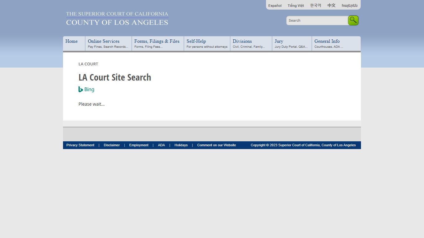 LA Court Site Search